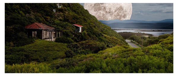 Slika krajolika s mjesecom (120x50 cm)
