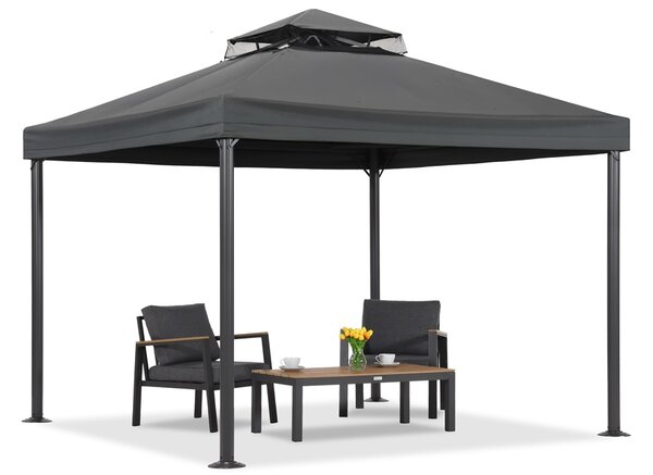 Antracit vrtni paviljon Valencia 3x3 m Garden Point