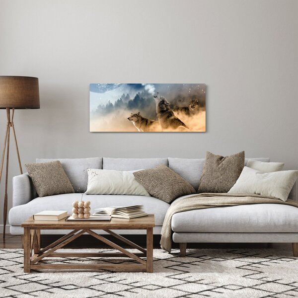 Slika - vukovi zavijaju na mjesec (120x50 cm)