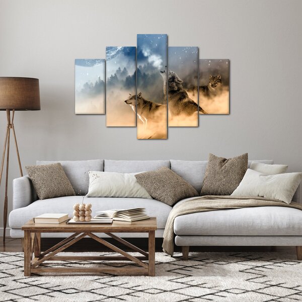 Slika - vukovi zavijaju na mjesec (150x105 cm)