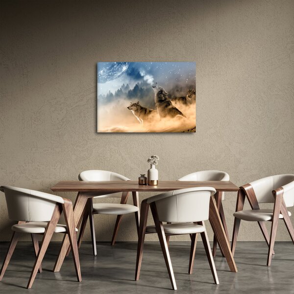 Slika - vukovi zavijaju na mjesec (70x50 cm)