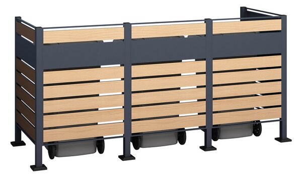 Kućište za 3 kante za otpad 120l ili 240l Breda CoverTech