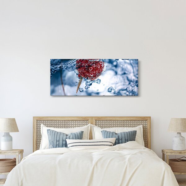 Slika - detalj maline u vodi (120x50 cm)