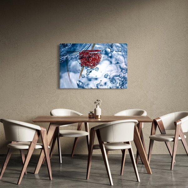 Slika - detalj maline u vodi (90x60 cm)
