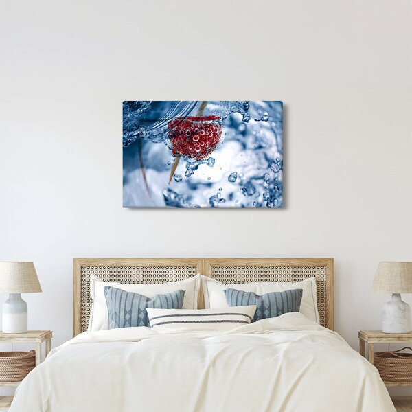 Slika - detalj maline u vodi (90x60 cm)