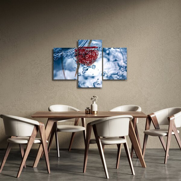Slika - detalj maline u vodi (90x60 cm)