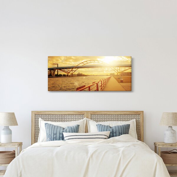 Slika mosta sa zalaskom sunca (120x50 cm)