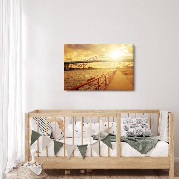 Slika mosta sa zalaskom sunca (90x60 cm)