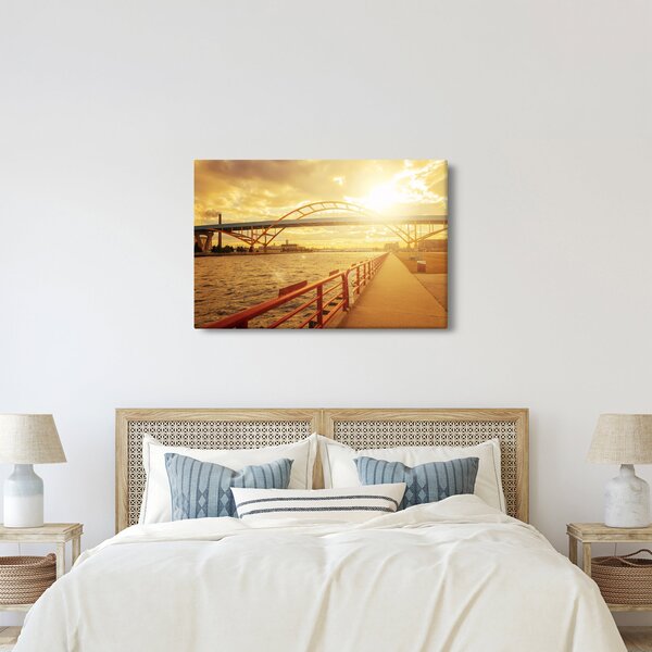 Slika mosta sa zalaskom sunca (90x60 cm)