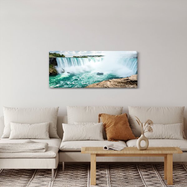 Slika slapova s ​​brodom (120x50 cm)
