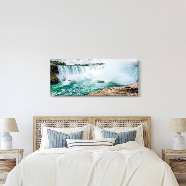 Slika slapova s ​​brodom (120x50 cm)