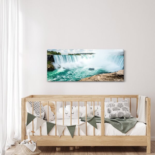 Slika slapova s ​​brodom (120x50 cm)