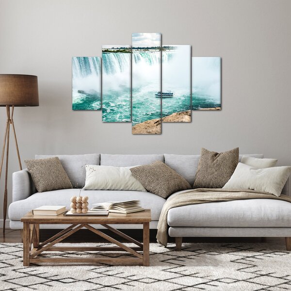 Slika slapova s ​​brodom (150x105 cm)