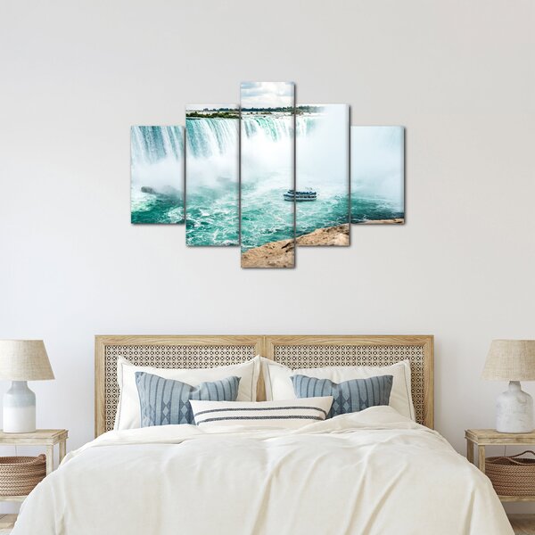 Slika slapova s ​​brodom (150x105 cm)