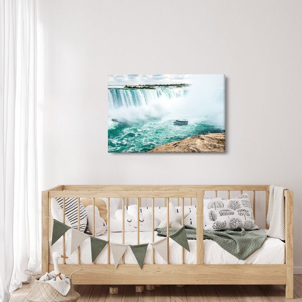 Slika slapova s ​​brodom (90x60 cm)