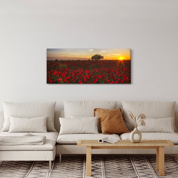 Slika livade s makovima (120x50 cm)