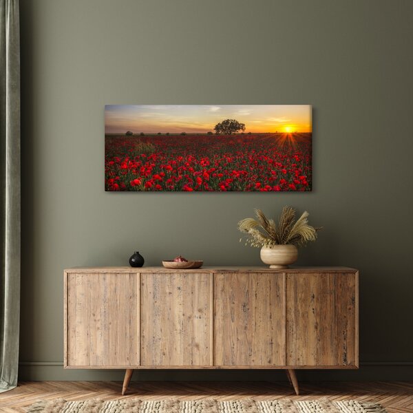 Slika livade s makovima (120x50 cm)