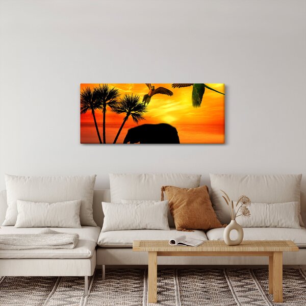 Slika - papige i slonovi (120x50 cm)