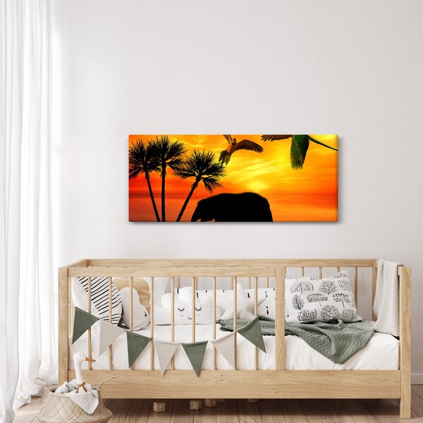 Slika - papige i slonovi (120x50 cm)
