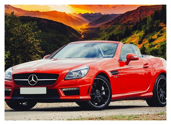 Slika - crveni Mercedes (70x50 cm)