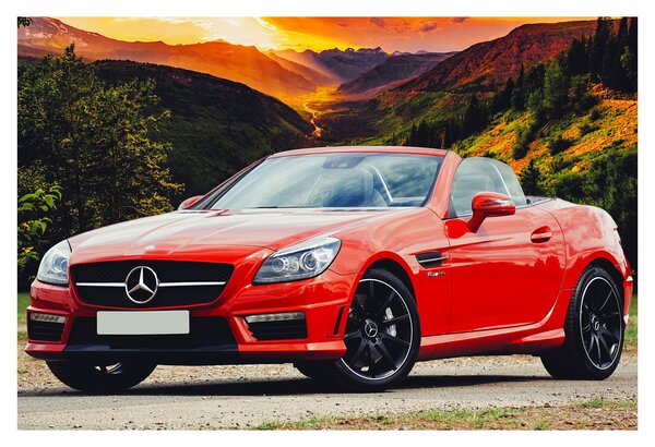 Slika - crveni Mercedes (90x60 cm)