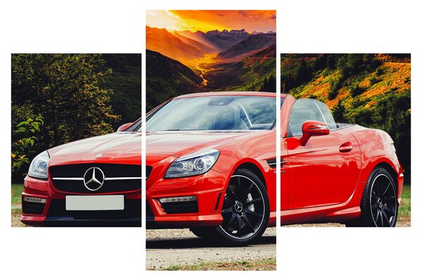 Slika - crveni Mercedes (90x60 cm)
