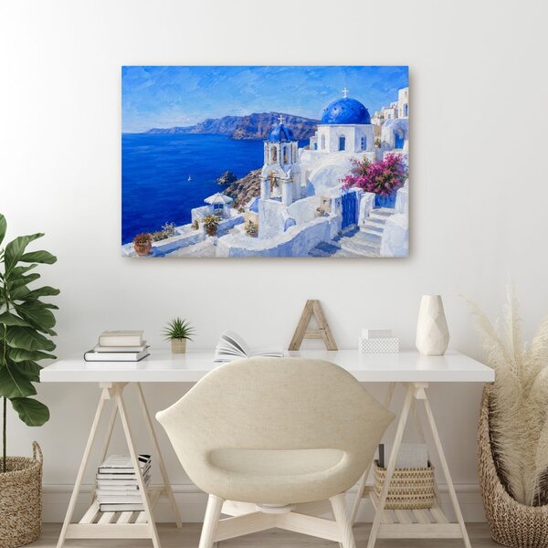 Slika plave kupole Santorinija