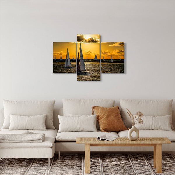 Slika jahte u zalasku sunca (90x60 cm)