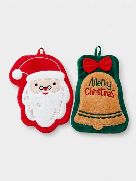 Sinsay - Set božićnih ručnika u obliku Djeda Božićnjaka i zvončića 2 pack