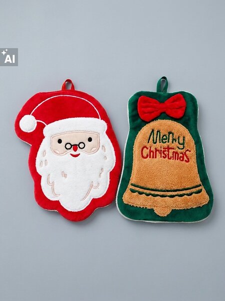 Sinsay - Set božićnih ručnika u obliku Djeda Božićnjaka i zvončića 2 pack