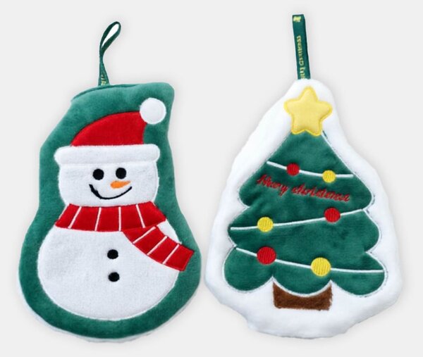 Sinsay - Set božićnih ručnika u obliku božićnog drvca i snjegovića 2 pack