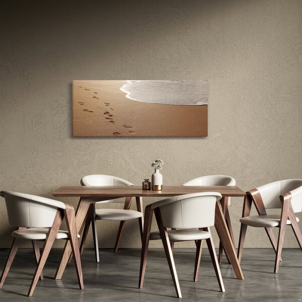 Slika - otisci stopala u pijesku i more (120x50 cm)