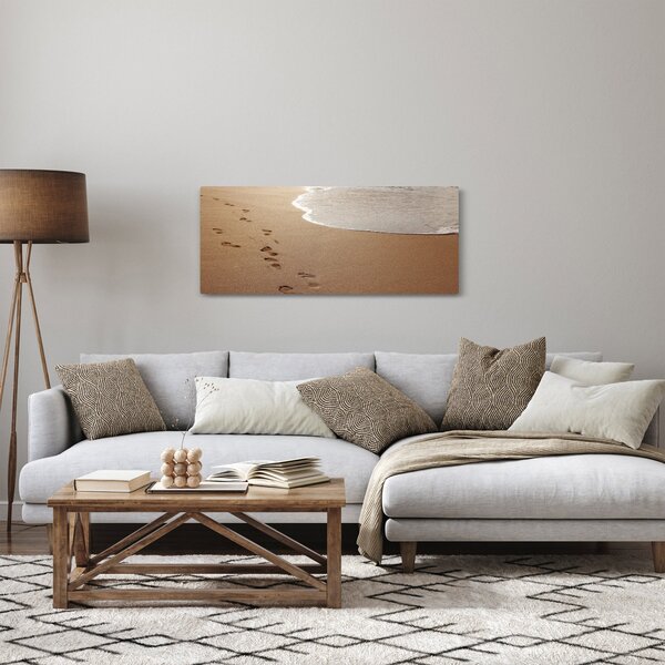 Slika - otisci stopala u pijesku i more (120x50 cm)