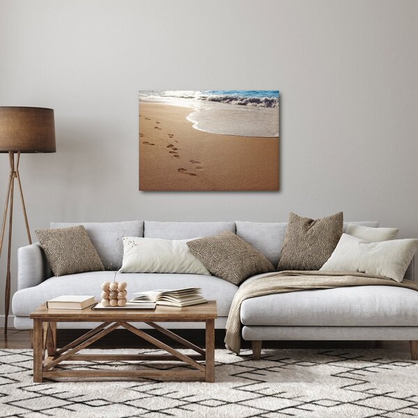 Slika - otisci stopala u pijesku i more (70x50 cm)
