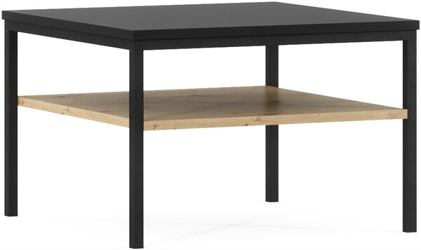 Klub stol LANZZI 60x60cm, crni / dekor hrast