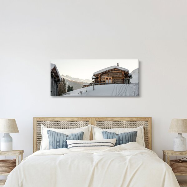 Slika - planinarska koliba u snijegu (120x50 cm)