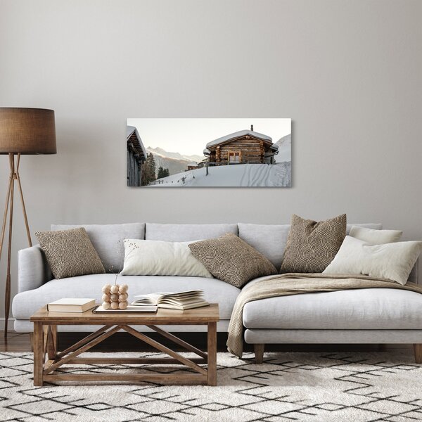 Slika - planinarska koliba u snijegu (120x50 cm)