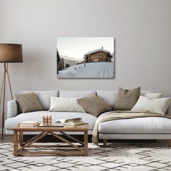 Slika - planinarska koliba u snijegu (70x50 cm)
