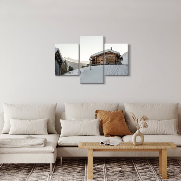 Slika - planinarska koliba u snijegu (90x60 cm)