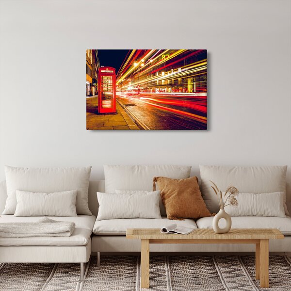 Slika crvene londonske telefonske govornice (90x60 cm)