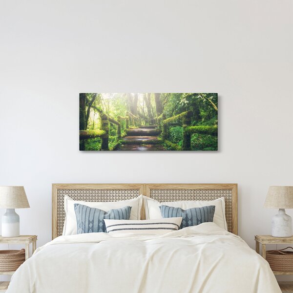 Slika - drvene stepenice u šumi (120x50 cm)