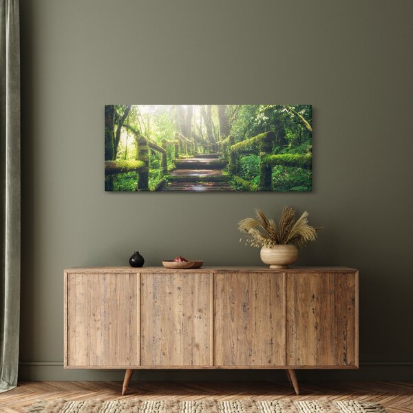 Slika - drvene stepenice u šumi (120x50 cm)