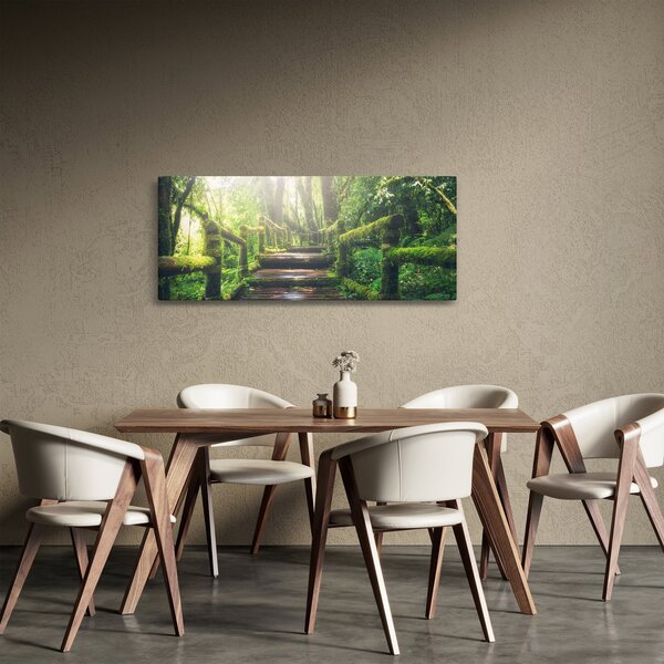 Slika - drvene stepenice u šumi (120x50 cm)