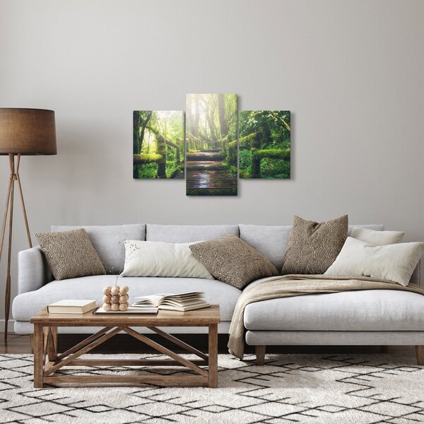 Slika - drvene stepenice u šumi (90x60 cm)