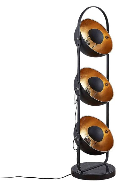 Podne Lampa Lindby, Muriel, Crno, Dnevna soba, Metal, Moderan