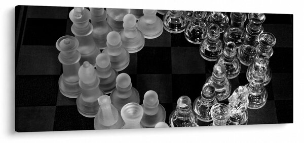 Slika - crno-bijeli šah (120x50 cm)