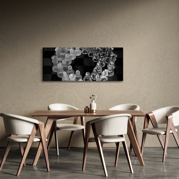 Slika - crno-bijeli šah (120x50 cm)