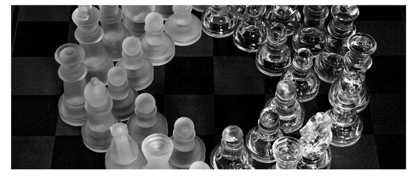 Slika - crno-bijeli šah (120x50 cm)
