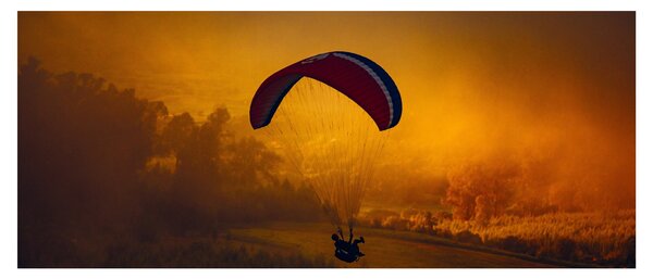 Slika padobranca pri zalasku sunca (120x50 cm)