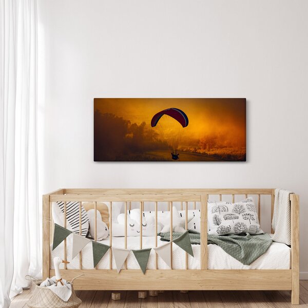 Slika padobranca pri zalasku sunca (120x50 cm)